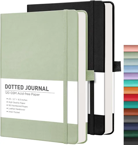 Miniatura 42 de RETTACY Cuaderno rayado, 2 paquetes, 192 páginas numeradas por paquete, tamaño A5 mediano (5.7 x 8.3 pulgadas), para hombres y mujeres, escritura