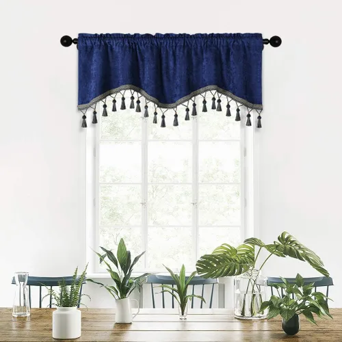Miniatura 17 de Cortinas de doble cara de felpilla para cortina de cocina, cenefa para sala de estar