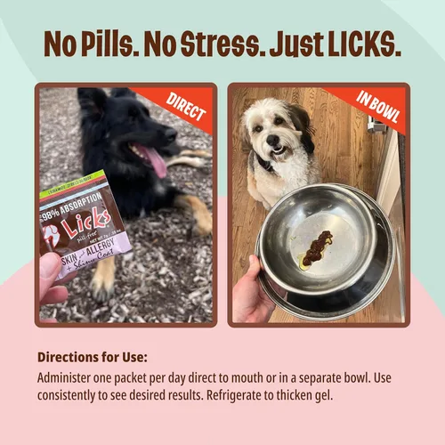 Miniatura 6 de Licks - Alivio de la alergia y la piel del perro sin píldoras, Omega 3, vitaminas y suplementos para aliviar la picazón, suplemento de cúrcuma