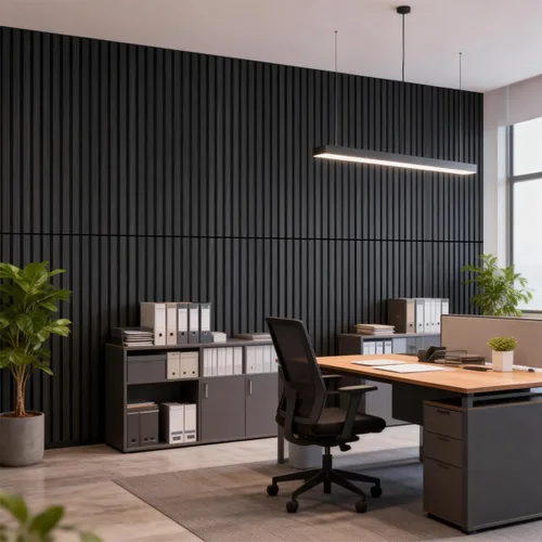 Miniatura 8 de WoveN SounD Slat Acousitc - Paneles de pared de 48 x 24 pulgadas, chapa de madera, decoración de pared a prueba de sonido, diseño autoadhesivo