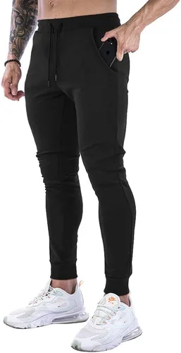 Wangdo Pantalones deportivos ajustados para hombre, pantalones de entrenamiento para gimnasio, pantalones deportivos cónicos, pantalones deportivos