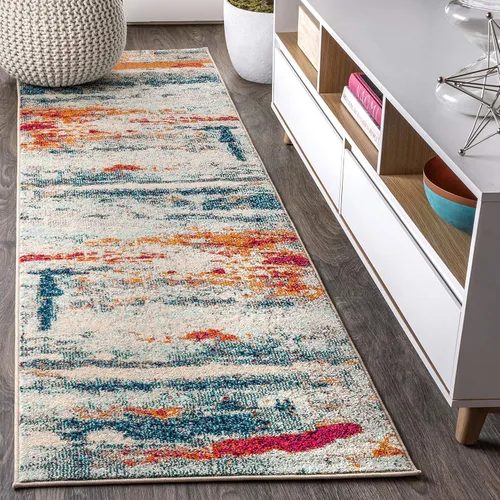 JONATHAN Y CTP102C-28 - Alfombra contemporánea POP moderna abstracta para interiores, estilo bohemio, fácil de limpiar, alto tráfico, dormitorio,