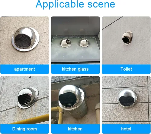 Miniatura 9 de Tapón de chimenea de acero inoxidable 304, protector de tubería para tubería, tapa de escape de lluvia, tapa de lluvia de chimenea, tapa