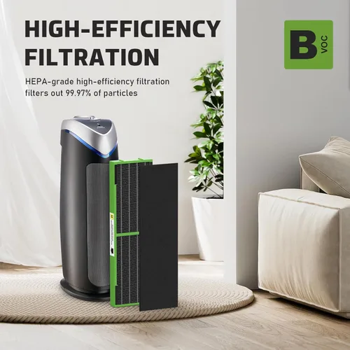 Miniatura 17 de Filtro B de repuesto HEPA transparente de humo compatible con AC4825 AC4300 AC4800 AC4900 AC4850, 2 filtros HEPA verdaderos y 6 prefiltros de carbón