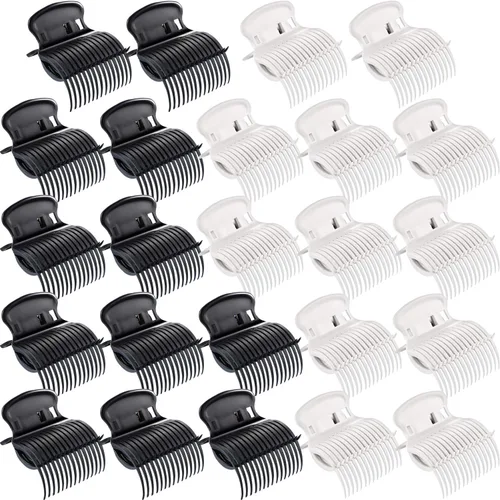 Miniatura 8 de Syhood 24 clips de rodillo caliente de plástico, rizador de pelo, clips de rodillo de repuesto para mujer, sección de cabello