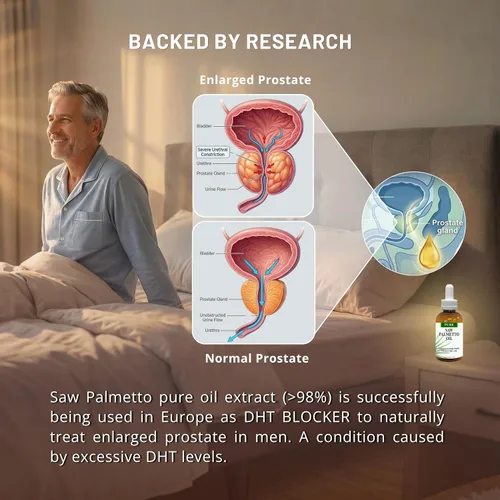 Miniatura 4 de Pure Saw Palmetto Aceite orgánico natural suministro de 60 a 90 días a diferencia de los polvos ineficientes, apoya la salud de la próstata