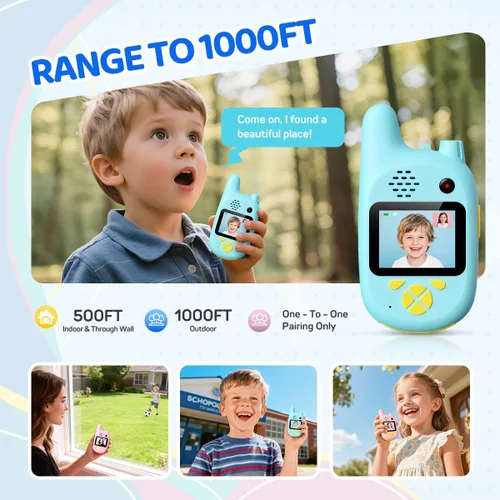 Miniatura 3 de Juguetes electrónicos para niños, video walkie-talkie y cámara, radio bidireccional de larga distancia Walkies talkies, fotos, mensajes de voz