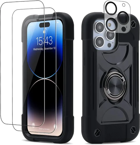 Miniatura 92 de Funda para iPhone Se3/iPhone Se2, iPhone 6/6S, iPhone 7/iPhone 8 de 4.7 pulgadas con soporte de anillo, con 2 protectores de pantalla resistentes