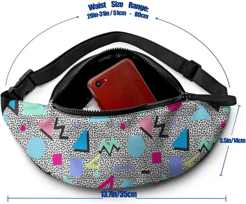 Miniatura 2 de Riñonera de moda con agujero para auriculares para hombres y mujeres, bolsa de cintura ajustable casual para viajes, fiestas, festivales