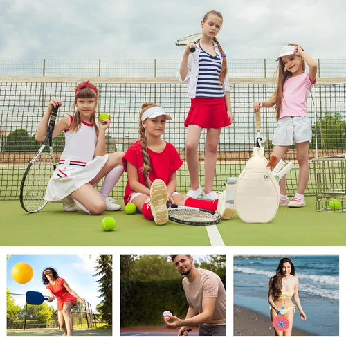 Miniatura 6 de KAVIGOR Bolsa de tenis, mochila de tenis con capacidad para 2 raquetas, bolsa cruzada acolchada, bolsas impermeables para pickleball con bolsillo