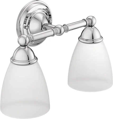 Miniatura 2 de Moen YB2262ORB Brantford - Accesorio de tocador de baño de doble montaje con 2 luces con vidrio esmerilado, bronce aceitado