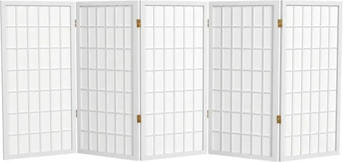 Biombo portátil simple de 3 pies Biombo Shoji para dividir una cuarto, clásico diseño japonés, 4 tamaños y 6 colores, Madera, Blanco