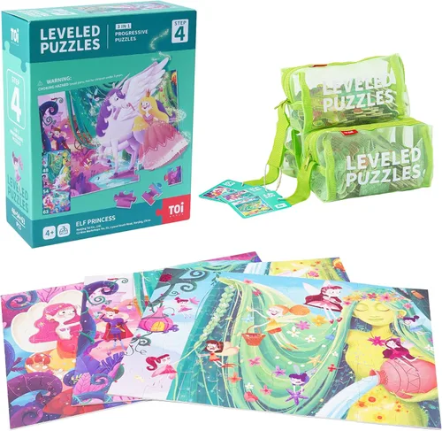 TOI Rompecabezas Nivelados para Niños de 3.5 Años en Adelante, Rompecabezas para Niños Pequeños Rompecabezas de Aprendizaje Tipo Puzzle, Piezas