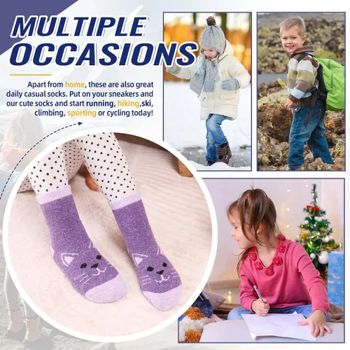 Miniatura 24 de Eocom 6 pares de calcetines de invierno cálidos de lana para niños y niñas
