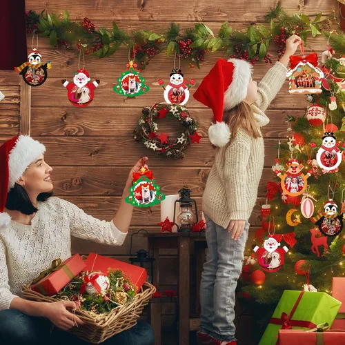 Miniatura 5 de NOVWANG Adornos de Fotos de Navidad, 30 Piezas de Marcos de Fotos Colgantes de Navidad con 30 Hojas de Pegatinas, Adornos de Fotos, Decoraciones