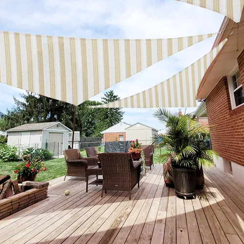 Miniatura 14 de Patio Paradise - Toldo parasol triangular de 12 x 12 x 12 pies, para sombra de tela con bloqueo de luz solar, cubierta de pérgola Patio de Turquesa
