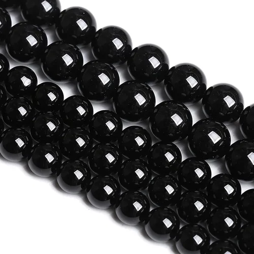 Miniatura 66 de 100 cuentas redondas sueltas de hematita negra de grado AAA para hacer joyas y pulseras