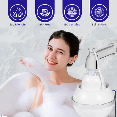 Miniatura 5 de Cartucho de repuesto para bola de baño Crystal Quest – Elimina el cloro, PFAS y olores – Filtro de agua fácil de instalar – Ecológico, duradero