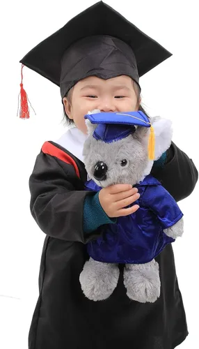 Miniatura 7 de Plushland Juguetes de peluche de vaca, regalos para el día de graduación, texto personalizado, nombre o logotipo de tu escuela en el vestido, lo