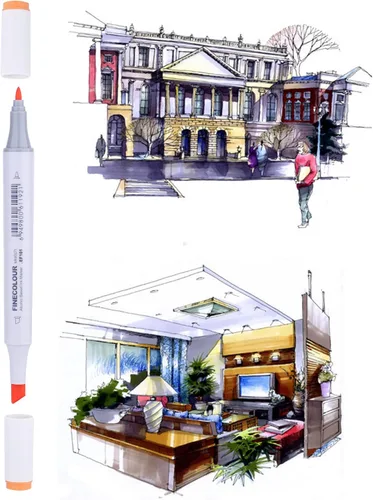 Miniatura 2 de Marcador de alcohol, 24 marcadores de dibujo artístico, juego de bolígrafos para artistas, proveedor de trabajo necesario para artistas, doble