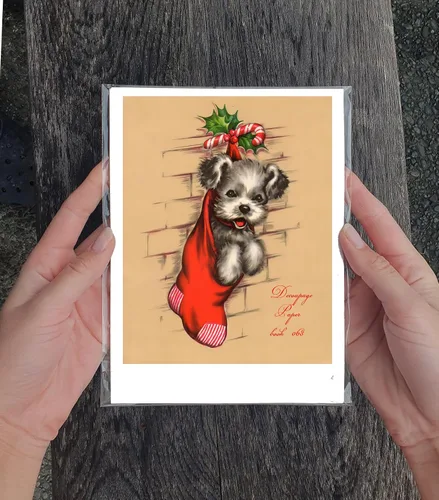 Miniatura 3 de Decoupage - Paquete de papel (35 hojas de 6 x 8 pulgadas), lindos animales de Navidad, FLONZ, tarjetas de fotos de Navidad de estilo vintage