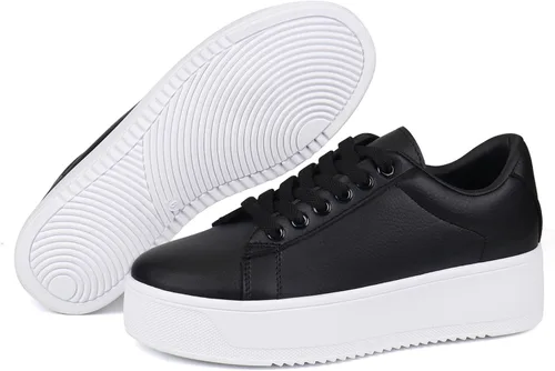Miniatura 5 de JABASIC Zapatos deportivos de moda para mujer, con cordones, elegantes y cómodos para caminar