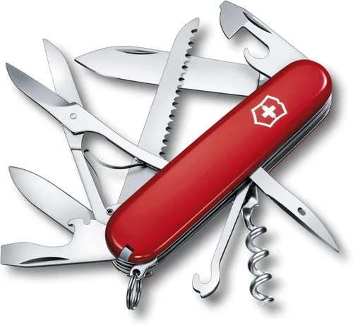 Victorinox Huntsman - Cuchillo suizo del ejército, 15 funciones, cuchillo de bolsillo de fabricación suiza con hoja grande, destornillador, tijeras
