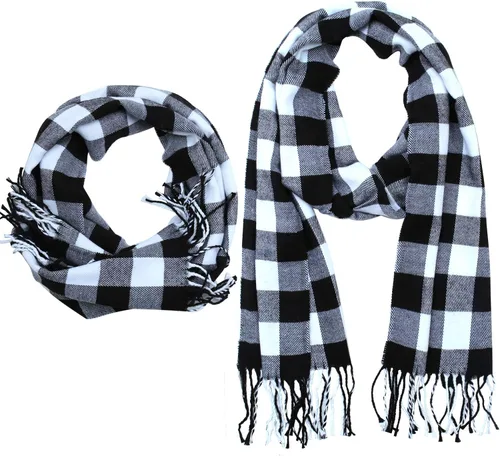 Miniatura 7 de Aneco Conjunto de bufanda de punto cálido de invierno para hombres y mujeres, bufanda elástica suave