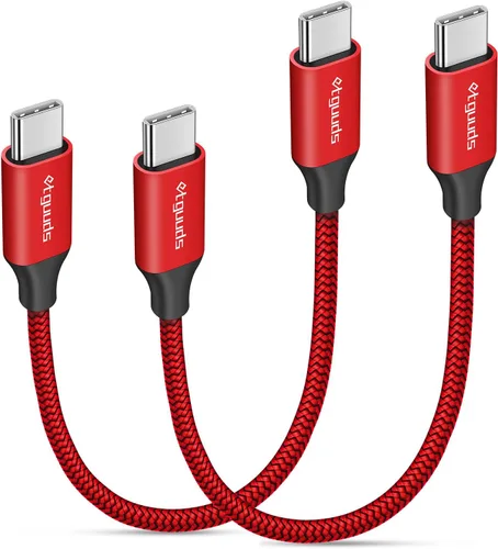 Miniatura 29 de etguuds Cable USB C a USB C blanco de 1 pie, paquete de 2 cables USBC a USBC de 60 W, cable de carga tipo C a C, cable de carga rápida para iPhone