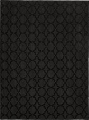 Miniatura 350 de Garland Rug Sparta - Alfombra antideslizante de polipropileno de 2 pies x 12 pies, color negro, ideal para salas de estar y pasillos, elegante