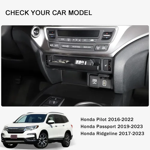 Miniatura 5 de Bandeja Organizadora de Consola Central para Honda Pilot 2016-2022/ Ridgeline 2017-2025/ Passport 2019-2025, Caja de Almacenamiento de Gaveta