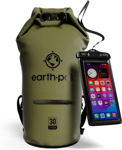 Miniatura 29 de Earth Pak Bolsa seca impermeable con bolsillo con cremallera, mochila impermeable para mantener el equipo seco Amarillo