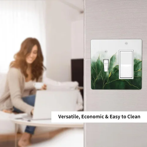 Miniatura 883 de Placa Decorativa de Pared de Granja Rústica con Cuerno de Madera para Puerta de Granero 1 Banda Duplex Cubiertas de Toma Eléctrica Soltera