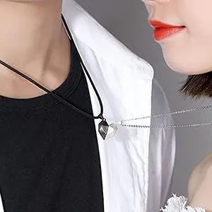 Miniatura 2 de Juego de 4 collares para parejas pulseras magnéticas a juego para novio, novia, parejas, él o ella collares de relación a distancia para parejas.
