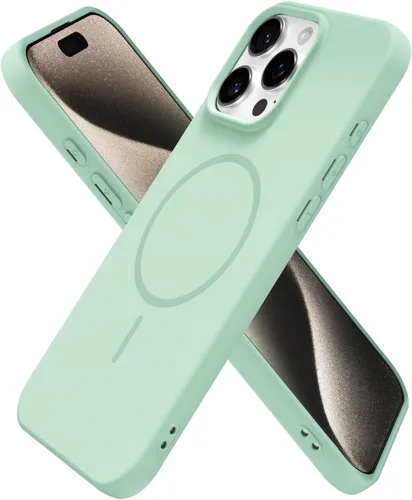 Miniatura 262 de oakxco Funda de silicona Mag Safe para iPhone 17 Pro Max, funda magnética delgada y fina compatible con carga inalámbrica MagSafe, bonita funda Negro