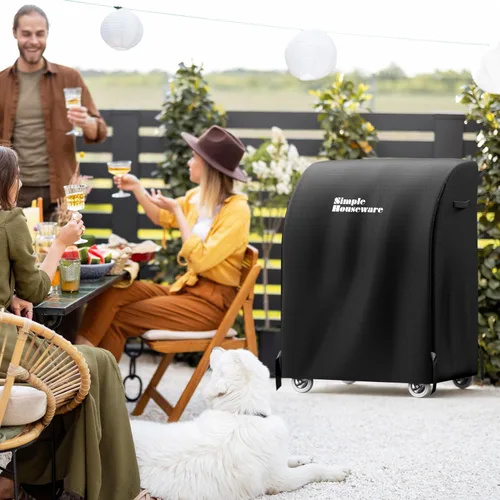 Miniatura 7 de Simple Houseware Cubierta para Parrilla de Gas BBQ de Servicio Pesado de 32 pulgadas, Poliéster 600D Impermeable, Resistente a la Intemperie