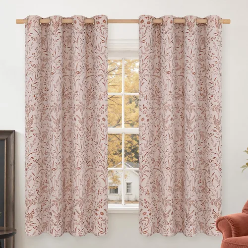 Miniatura 29 de BGment Cortinas de lino beige para dormitorio de 63 pulgadas de largo, cortinas de ventana con ojales y ojales para ventana de sala de estar, 2