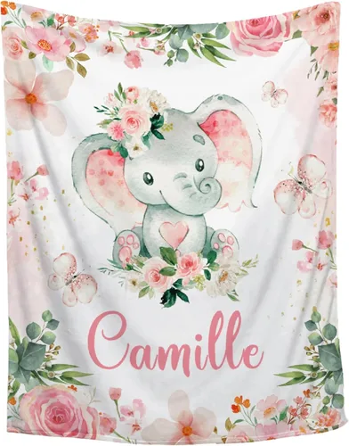 Miniatura 33 de Manta personalizada de franela de vellón de mariposa para bebé, manta de regalo personalizada con nombre, manta ligera y suave, bonita manta