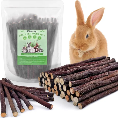 Miniatura 7 de Bissap Palitos de manzana para conejos, juguetes naturales para masticar conejitos y golosinas para Chinchilla, conejillo de indias, hámster, jerbo