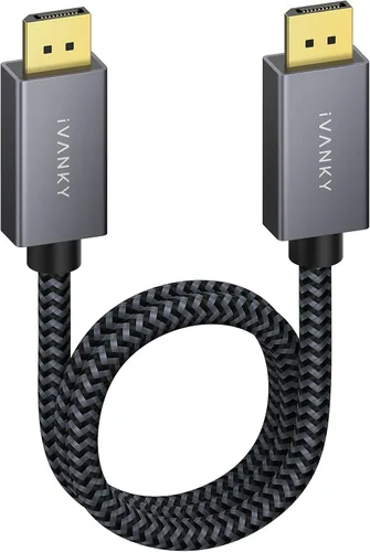 Cable DisplayPort de 1.6 pies, IVANKY DP Cable de 0.5 m, Cable DP corto para monitor de juegos, TV, PC, computador portátil y más, 4K@60Hz,
