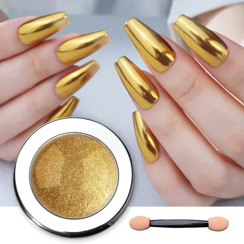 Miniatura 12 de Pretty Diva Polvo Cromado para Uñas - Uñas Oro Rosa/Rosa Polvo Cromado Efecto Espejo, Pigmento de Polvo Cromado Espejo Metálico Premium