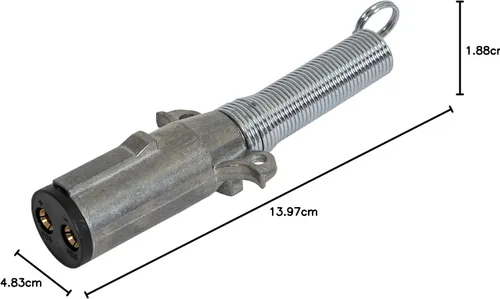 Miniatura 9 de Buyers Products - Conector de remolque de zinc fundido a presión de 2 vías, lado del remolque, pasadores horizontales con resorte, TC2002, PLATA
