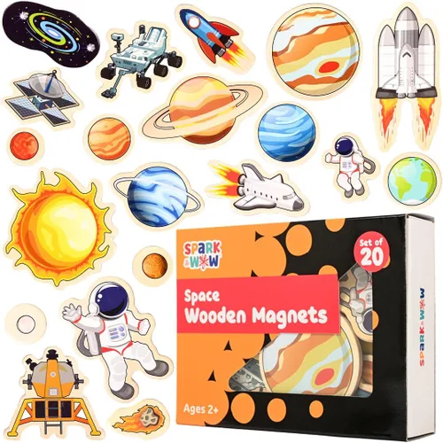 Miniatura 12 de Imanes de madera Spark & Wow Dinosaurios Imanes para niños de 2 años en adelante Juego de imaginación abierta Se adhieren a neveras