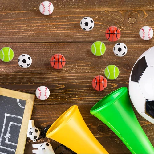 Miniatura 5 de Pllieay 24 bolas hinchables de 4 estilos, bolas de goma deportivas para niños, recuerdos de fiesta (1.063 in)