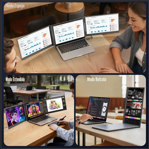 Miniatura 6 de APILDELLA Extensor de pantalla para laptop de 14 pulgadas, monitor dual FHD 1080P IPS de viaje, monitor portátil de rotación de 226° para portátiles