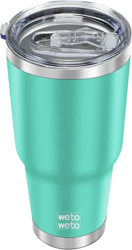 Miniatura 17 de WETOWETO - Vaso de 30oz, taza de viaje con aislamiento al vacío de acero inoxidable, taza de café y agua con recubrimiento en polvo de doble pared