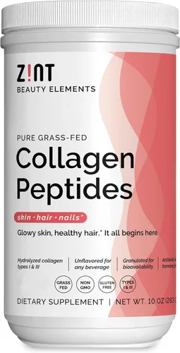 Zint Polvo de péptidos de colágeno (10 onzas): Suplemento de belleza hidrolizado de proteína de colágeno hidrolizado, apto para dieta cetogénica,
