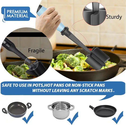 Miniatura 5 de Picador de Carne Mejorado, Triturador de Carne Resistente al Calor para Carne de Hamburguesa, Aplastador de Carne Molida, Utensilio de Picador