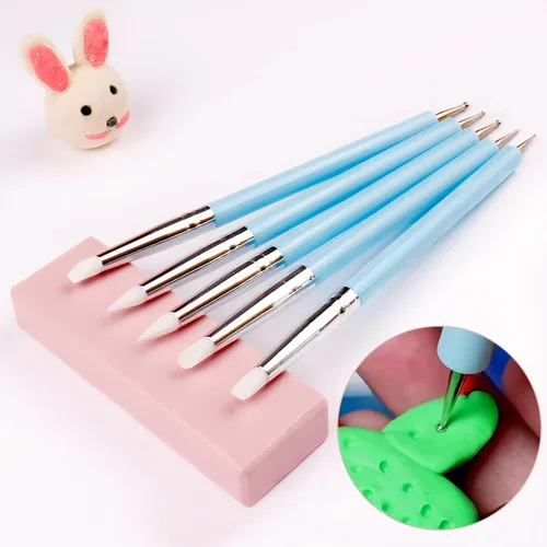 Miniatura 4 de DIYOOHOMY 9 herramientas de arcilla polimérica, lápiz óptico de bola, herramientas de escultura de silicona para cerámica, pintura de puntos, arte