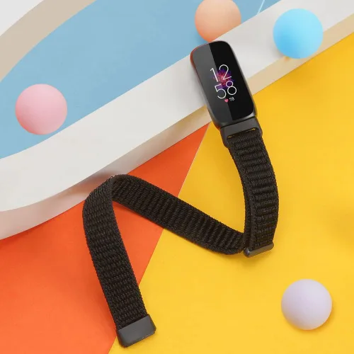 Miniatura 5 de Correas de nailon compatibles con correas Fitbit Luxe, correas deportivas de tela transpirable ajustable Solo Loop, pulsera de repuesto suave